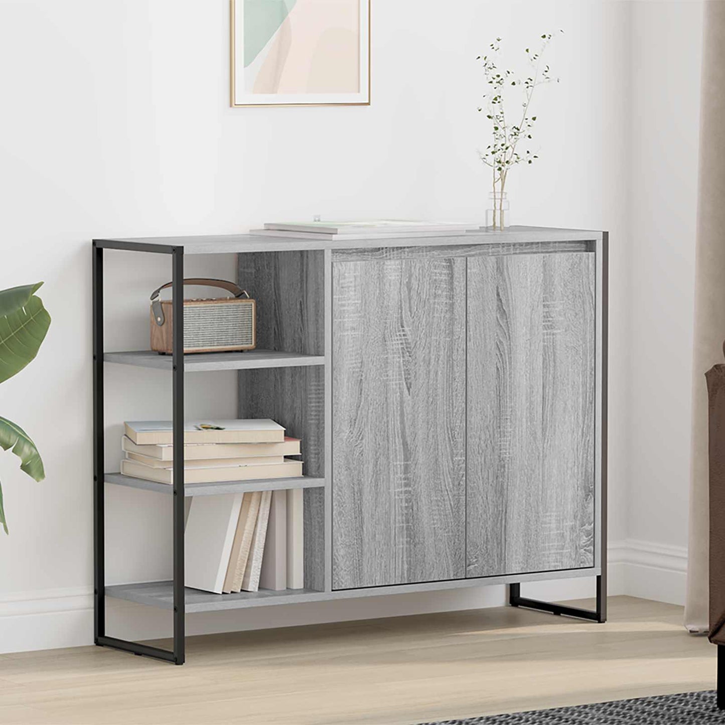 Mobile laterale Grigio Sonoma 96.5 x 30 x 75 cm