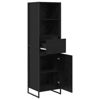 Armadio per Libri con cassetto Rovere Nero 43 x 36 x 150.5 cm