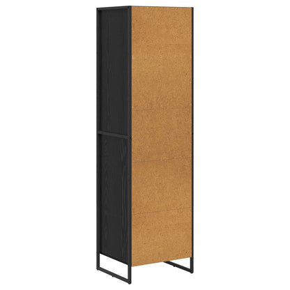 Armadio per Libri con cassetto Rovere Nero 43 x 36 x 150.5 cm