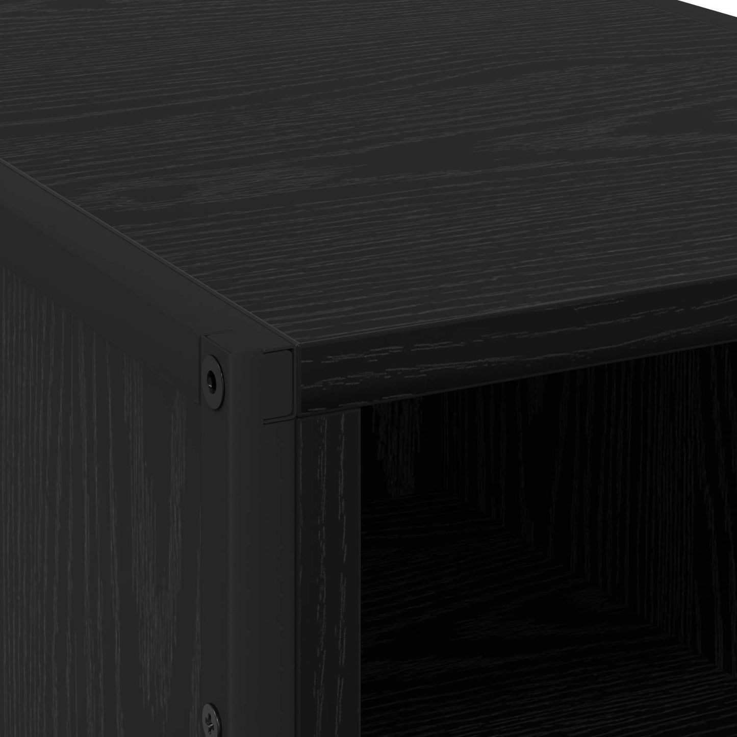 Comodino Rovere Nero 39.5 x 30 x 50 cm Legno ingegnerizzato | homemem39