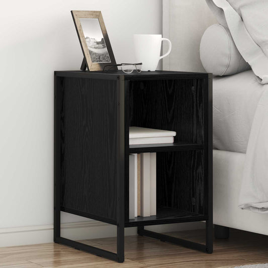 Comodino Rovere Nero 39.5 x 30 x 50 cm Legno ingegnerizzato