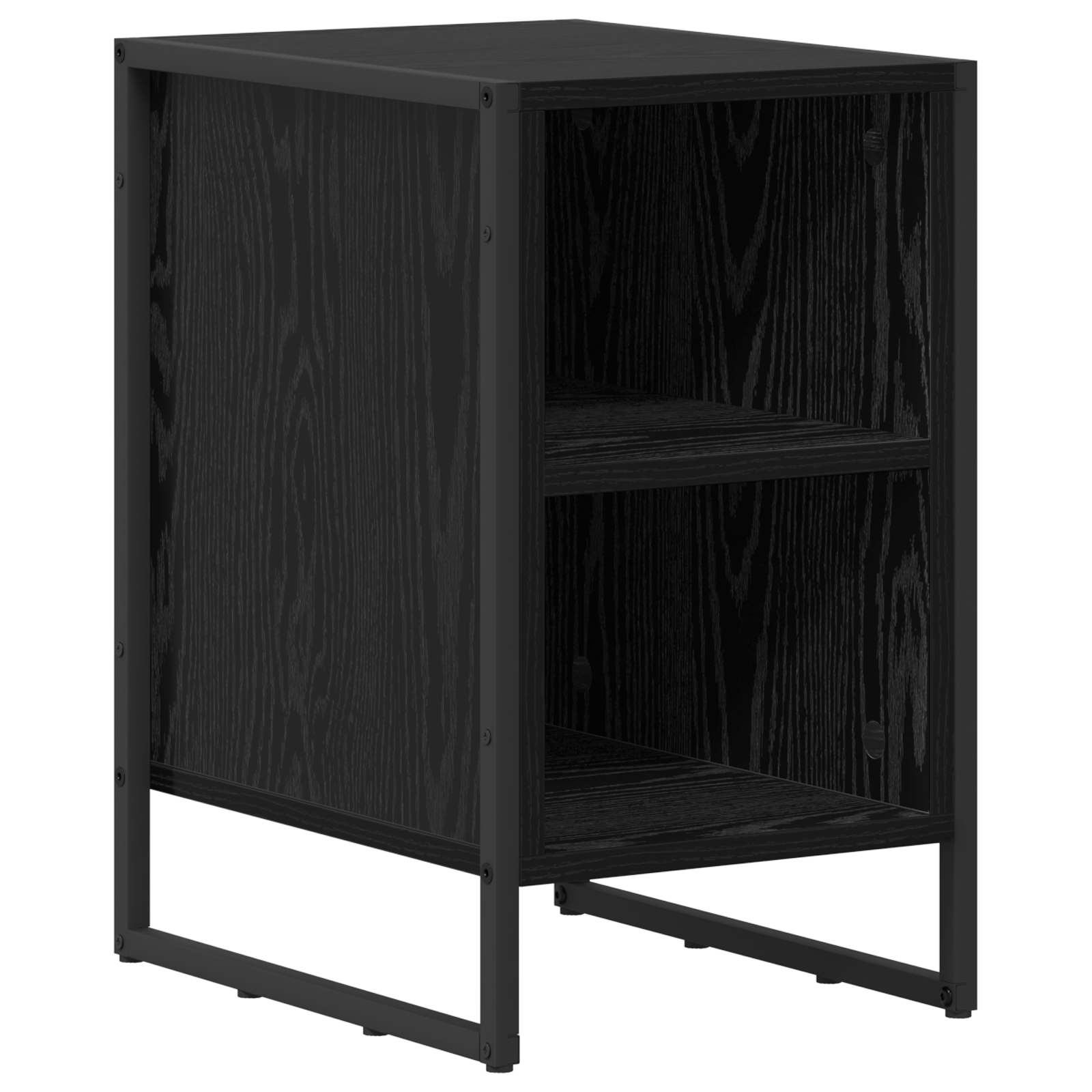 Comodino Rovere Nero 39.5 x 30 x 50 cm Legno ingegnerizzato | homemem39