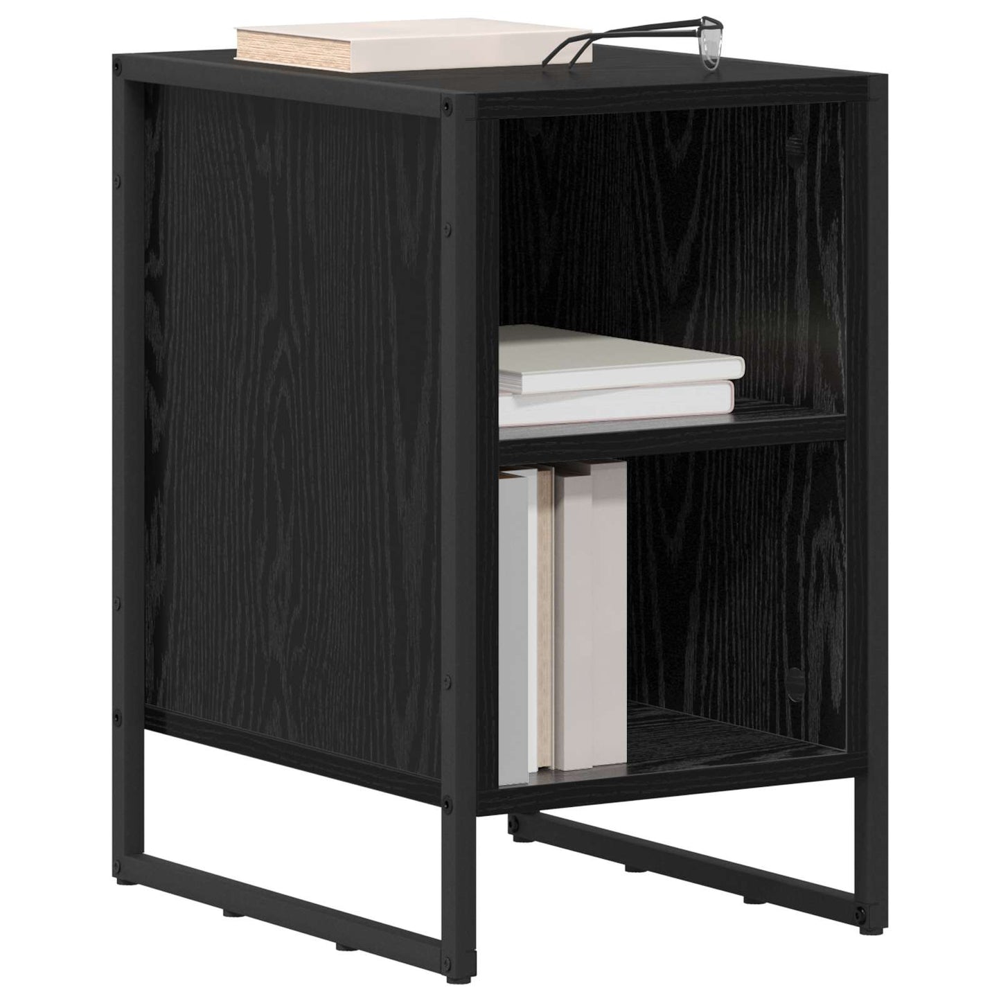 Comodino Rovere Nero 39.5 x 30 x 50 cm Legno ingegnerizzato | homemem39