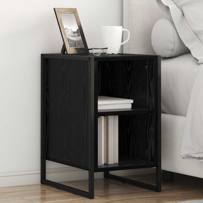 Comodino 2 pz Rovere Nero 39.5 x 30 x 50 cm