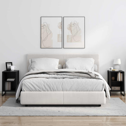 Comodino 2 pcs Rovere Nero 39.5 x 30 x 50 cm Legno multistrato | homemem39