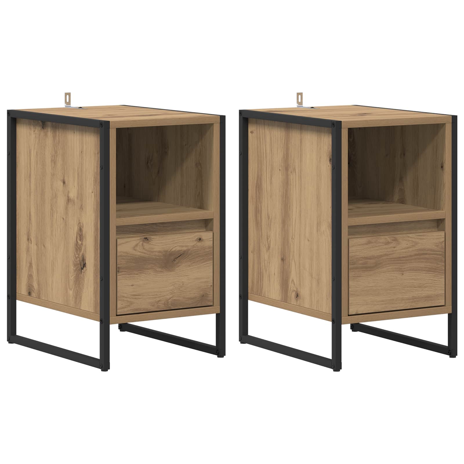 Comodino 2 pz Rovere Artigianale 39,5 x 30 x 50 cm | homemem39