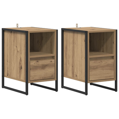 Comodino 2 pz Rovere Artigianale 39,5 x 30 x 50 cm | homemem39