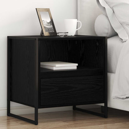 Comodino Rovere Nero 50 x 39,5 x 50 cm Legno multistrato | homemem39