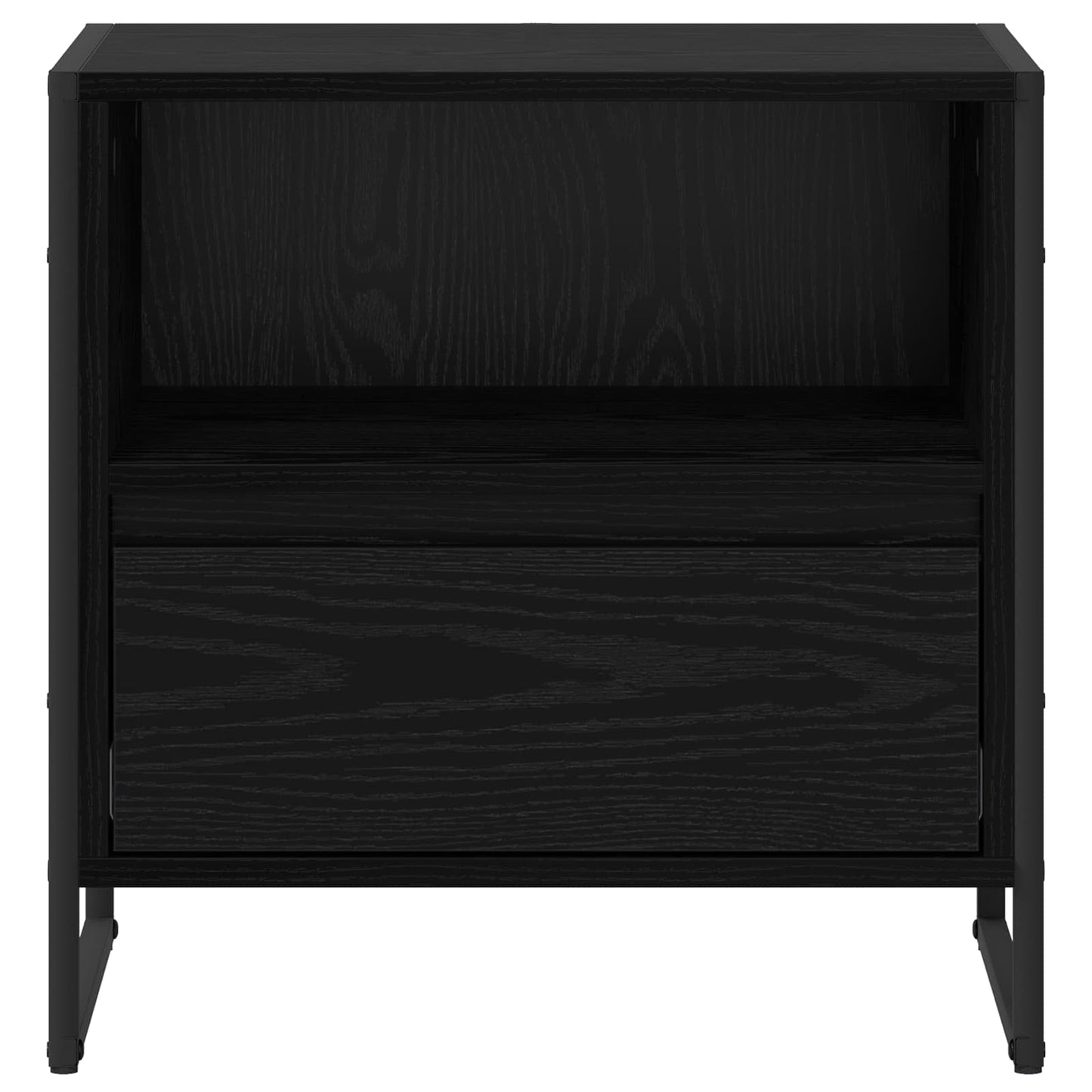 Comodino Rovere Nero 50 x 39,5 x 50 cm Legno multistrato | homemem39