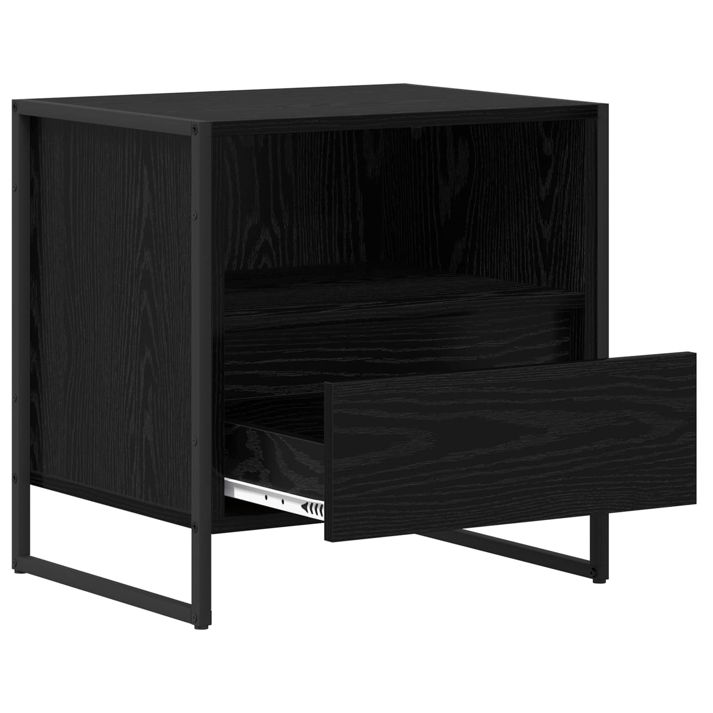 Comodino Rovere Nero 50 x 39,5 x 50 cm Legno multistrato | homemem39
