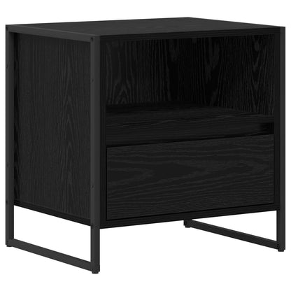 Comodino 2 pz Rovere Nero 50 x 39,5 x 50 cm