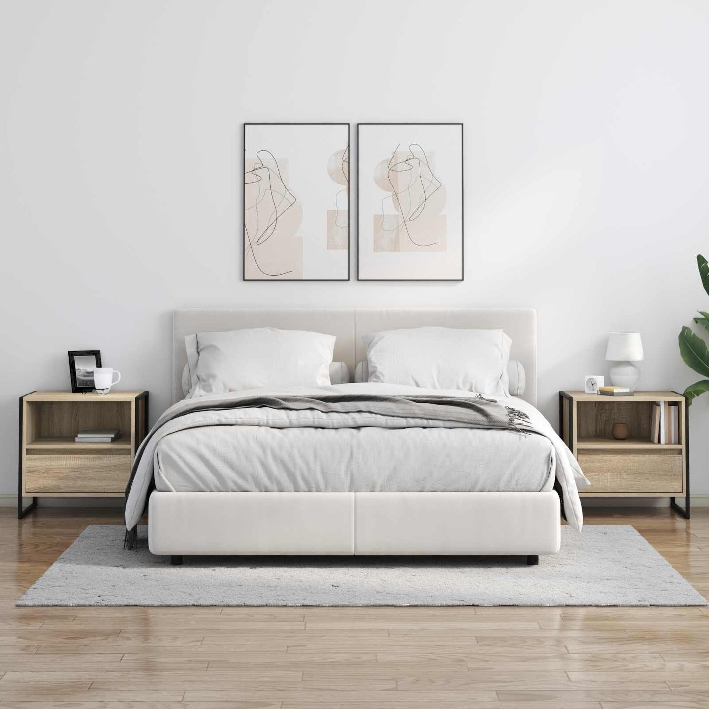 Comodino 2 pcs Sonoma 50 x 39,5 x 50 cm Legno multistrato | homemem39