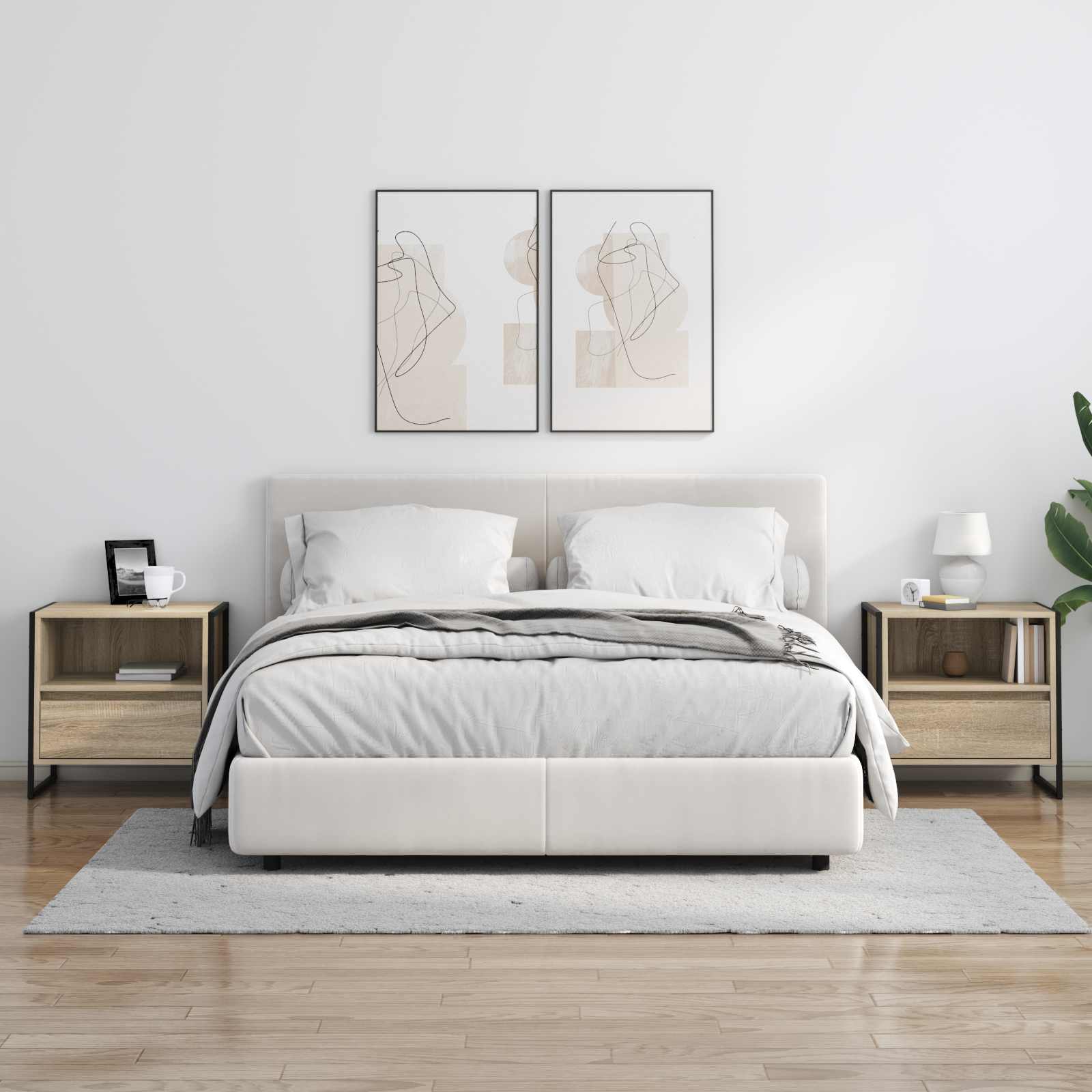 Comodino 2 pcs Sonoma 50 x 39,5 x 50 cm Legno multistrato | homemem39