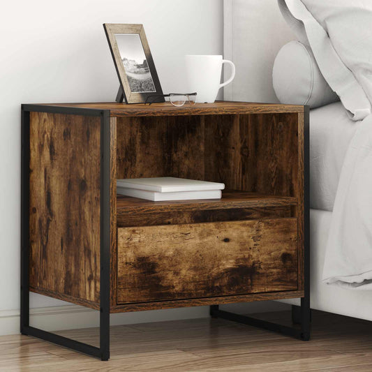 Comodino Quercia Fumosa 50 x 39,5 x 50 cm Legno ingegnerizzato