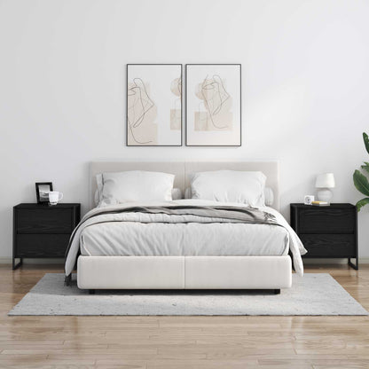 Comodino Rovere Nero 50 x 39.5 x 50 cm Legno multistrato | homemem39