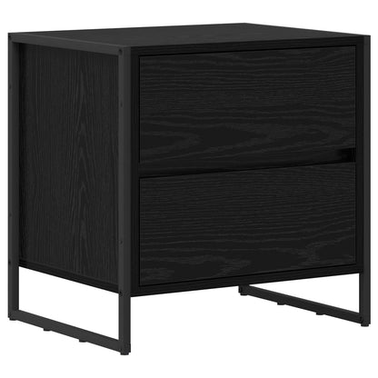 Comodino Rovere Nero 50 x 39.5 x 50 cm Legno multistrato | homemem39