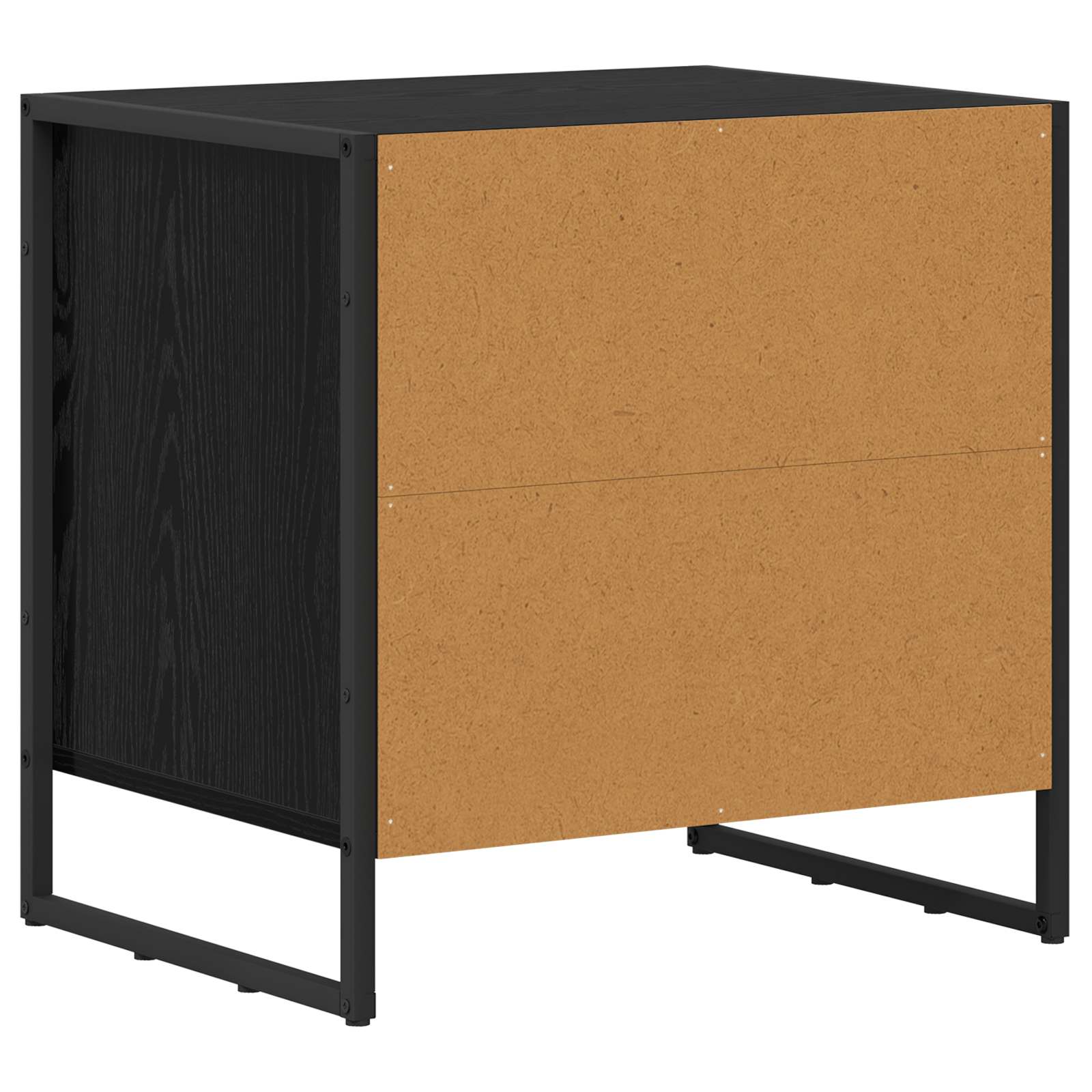 Comodino Rovere Nero 50 x 39.5 x 50 cm Legno multistrato | homemem39
