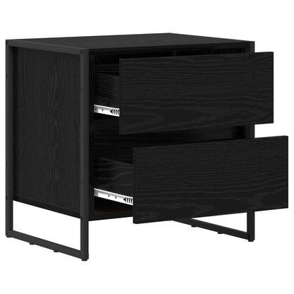 Comodino Rovere Nero 50 x 39.5 x 50 cm Legno ingegnerizzato