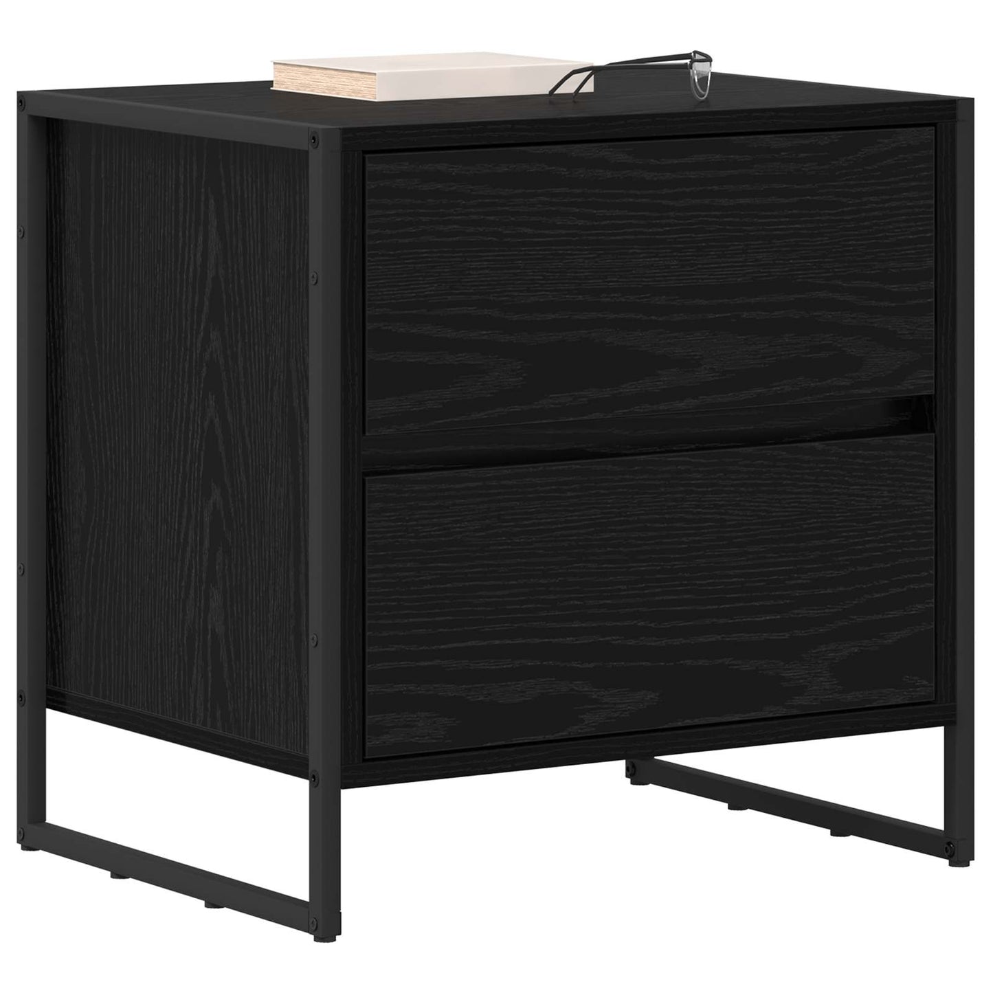 Comodino 2 pcs Rovere Nero 50 x 39.5 x 50 cm Legno multistrato | homemem39