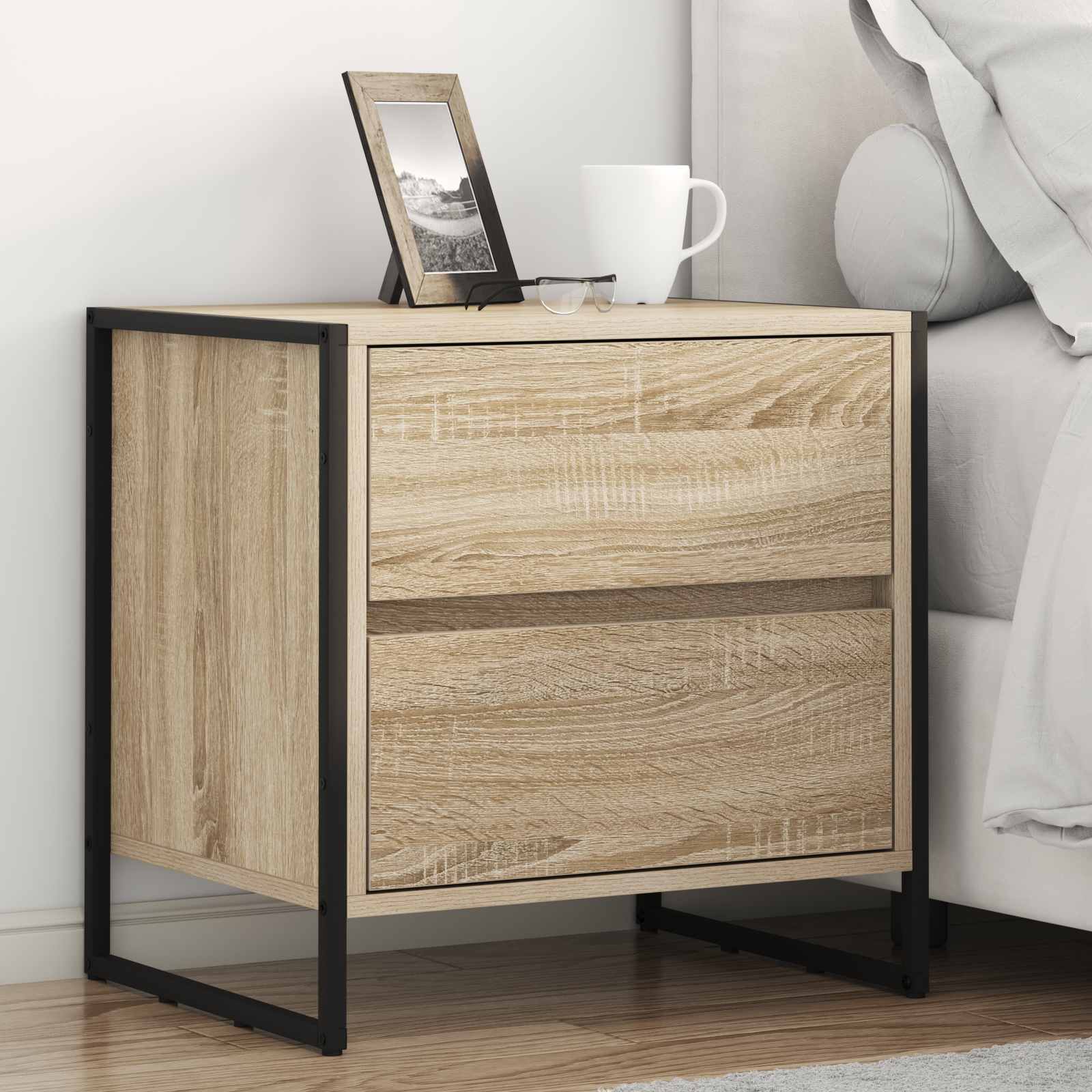 Comodino Sonoma 50 x 39.5 x 50 cm Legno multistrato | homemem39