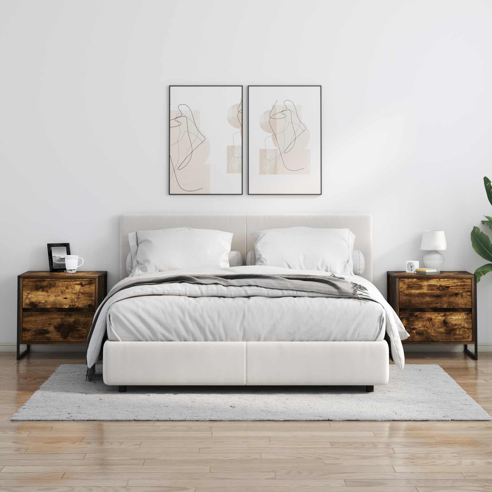 Comodino Quercia Fumosa 50 x 39.5 x 50 cm Legno multistrato | homemem39