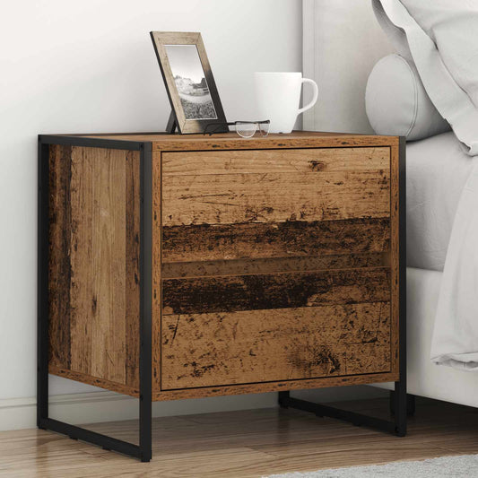 Comodino con cassetto 2 pcs Legno vecchio 50 x 39.5 x 50 cm