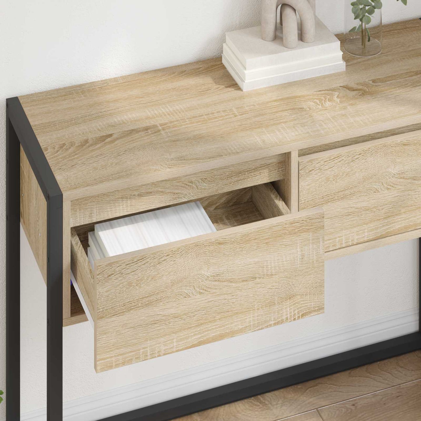 Tavolino con cassetto Sonoma 100 x 36 x 75 cm Legno multistrato