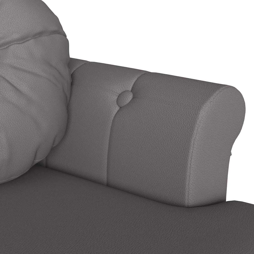 Panca Chesterfield Grigio 120,5 x 65 x 75 cm Pelle Sintetica