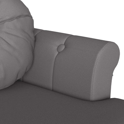 Panca Chesterfield Grigio 120,5 x 65 x 75 cm Pelle Sintetica