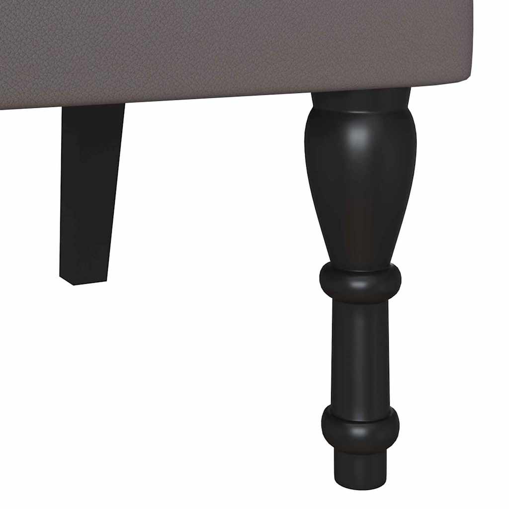 Panca Chesterfield Grigio 120,5 x 65 x 75 cm Pelle Sintetica