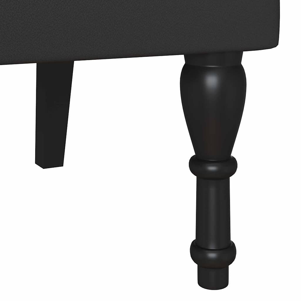 Panca Chesterfield Nero 120,5 x 65 x 75 cm Pelle Sintetica