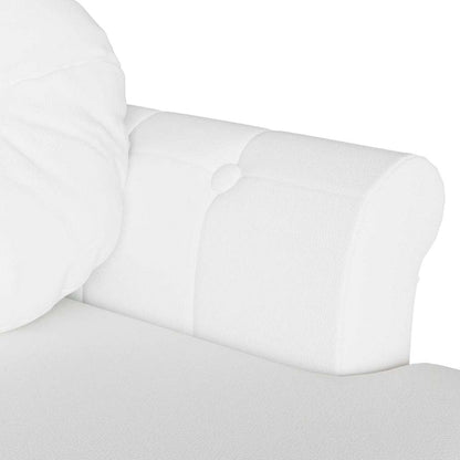 Panca Chesterfield Bianco 120,5 x 65 x 75 cm Pelle Sintetica