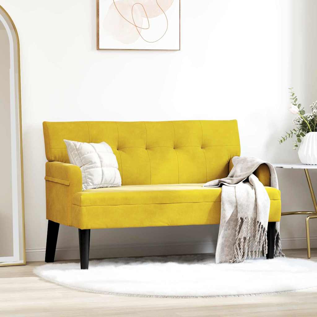 Panca Chesterfield Giallo 112 x 65,5 x 75 cm Velluto