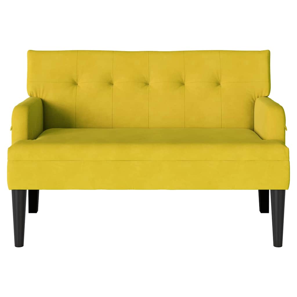 Panca Chesterfield Giallo 112 x 65,5 x 75 cm Velluto