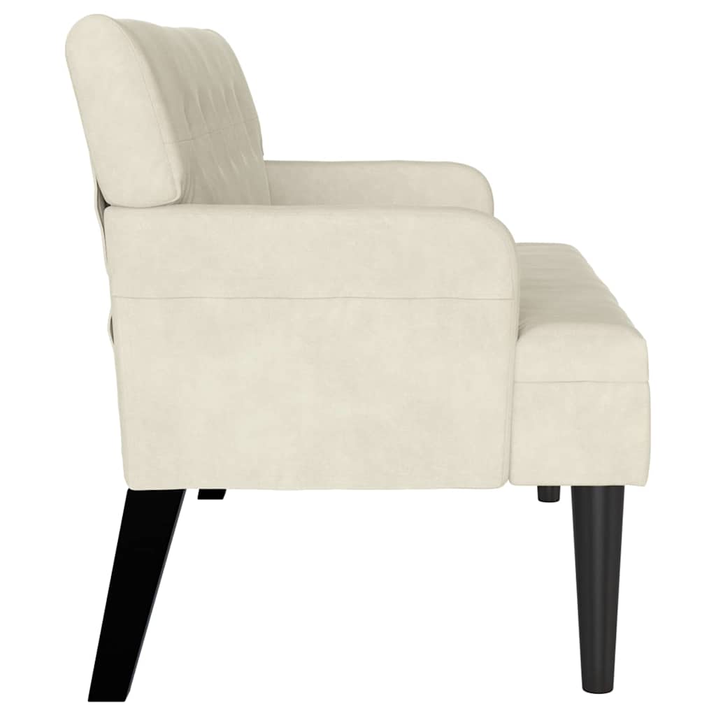 Panca Chesterfield Crema 112 x 65,5 x 75 cm Velluto