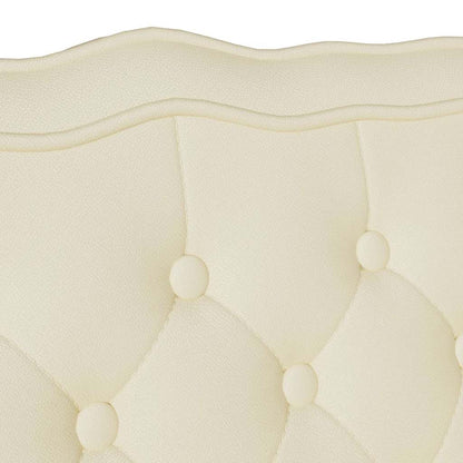 Panca Chesterfield Crema 119,5 x 64,5 x 75 cm Pelle Sintetica