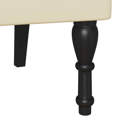 Panca Chesterfield Crema 119,5 x 64,5 x 75 cm Pelle Sintetica