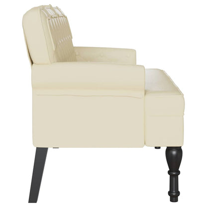 Panca Chesterfield Crema 119,5 x 64,5 x 75 cm Pelle Sintetica