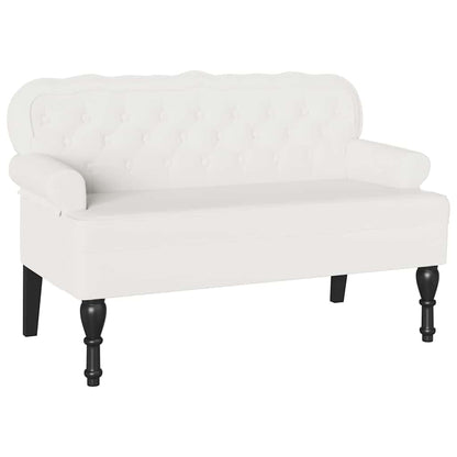 Panca Chesterfield Bianco 119,5 x 64,5 x 75 cm Pelle Sintetica