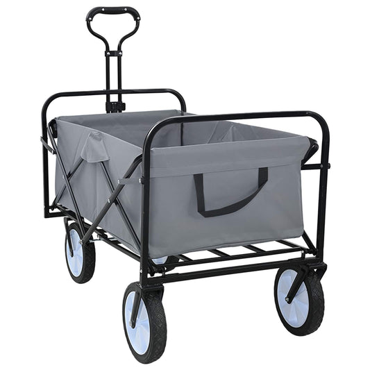 Carrello a Mano Pieghevole Grigio 94 x 53 x 99 cm | homemem39