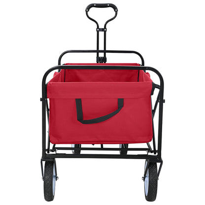 Carrello a Mano Pieghevole Rosso 94 x 53 x 99 cm Tessuto Oxford