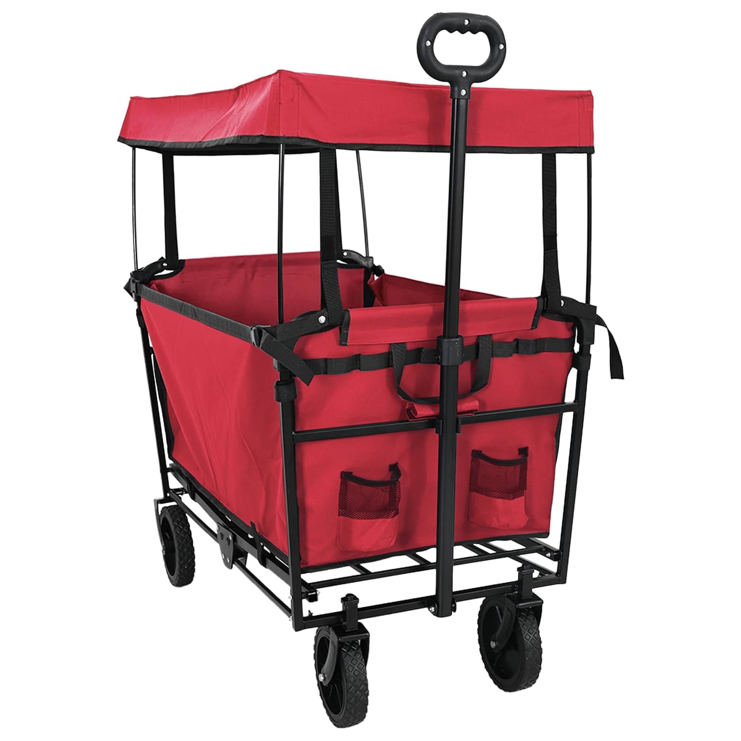 Carrello a Mano Pieghevole Rosso 105 x 56.5 x 116 cm | homemem39