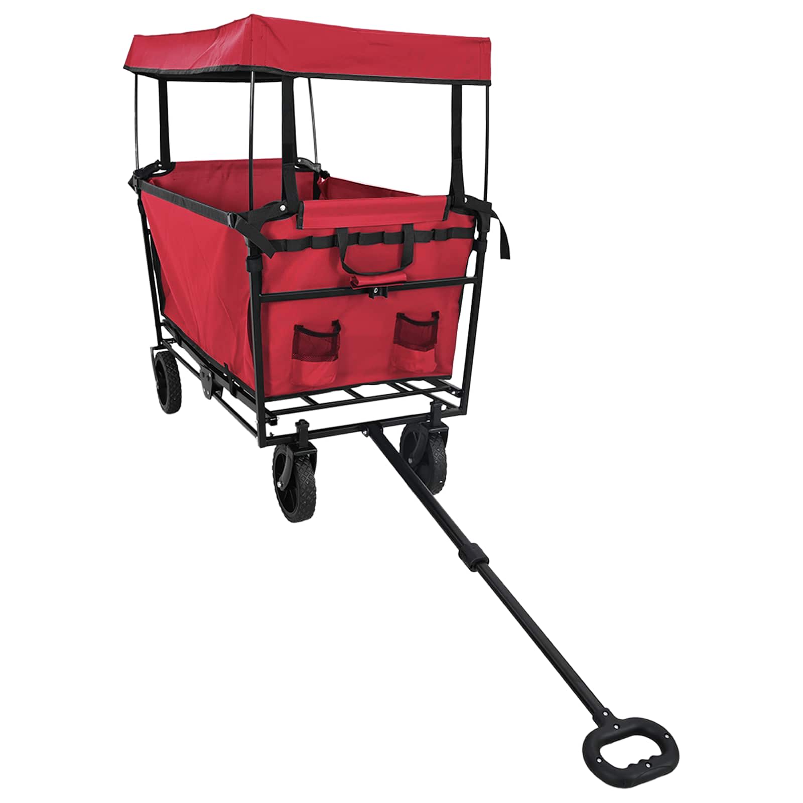 Carrello a Mano Pieghevole Rosso 105 x 56.5 x 116 cm | homemem39