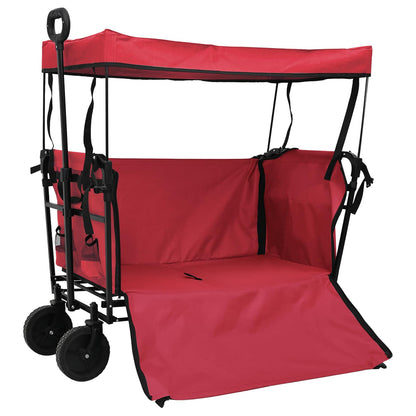 Carrello a Mano Pieghevole Rosso 105 x 56.5 x 116 cm | homemem39