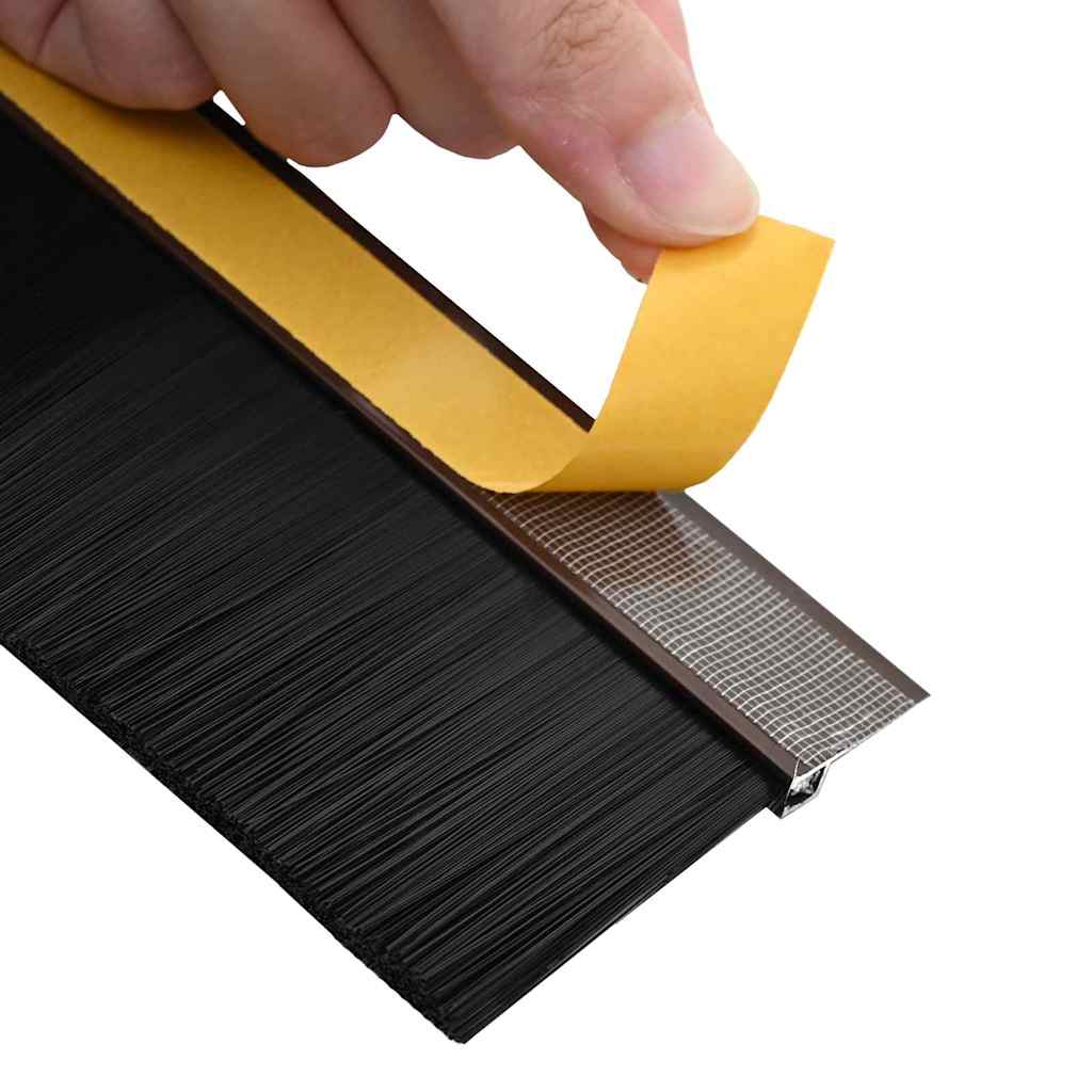 Spazzole per porte autoadesive 2 pcs Marrone 100 cm | homemem39