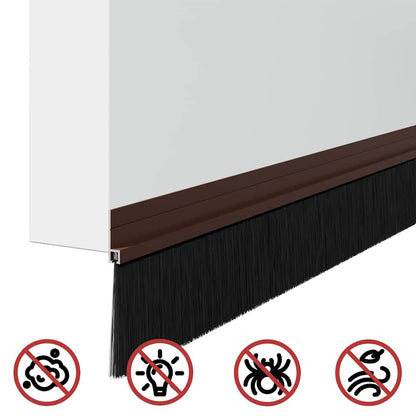 Spazzole per porte autoadesive 2 pcs Marrone 100 cm | homemem39