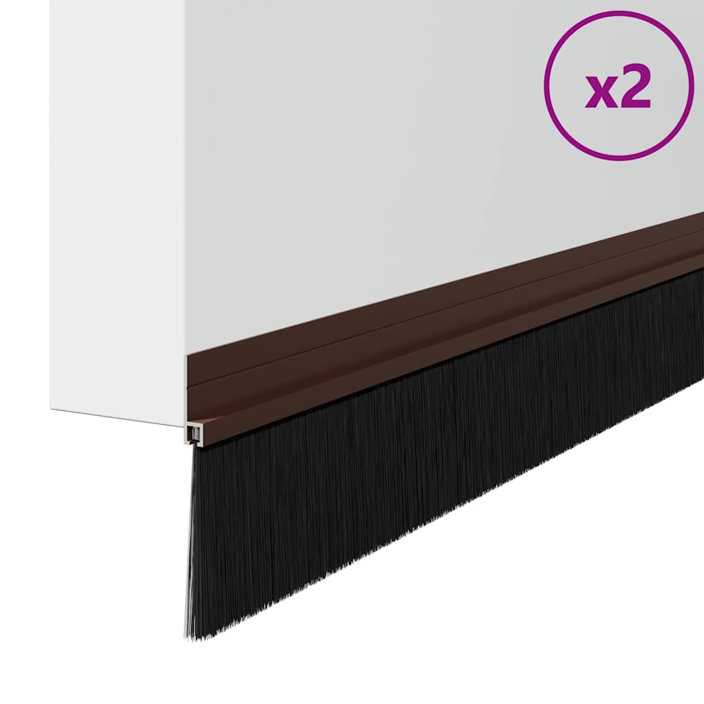 Spazzole per porte autoadesive 2 pcs Marrone 100 cm | homemem39
