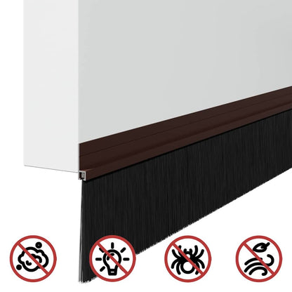 Spazzole per porte autoadesive 2 pcs Marrone 100 cm | homemem39