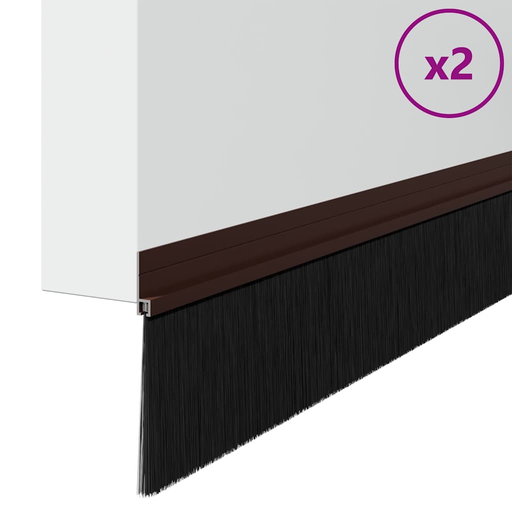 Spazzole per porte autoadesive 2 pcs Marrone 100 cm | homemem39