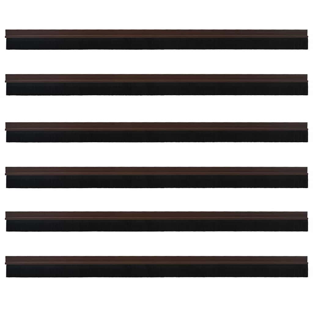 Spazzole per porte autoadesive 6 pcs Marrone 100 cm | homemem39